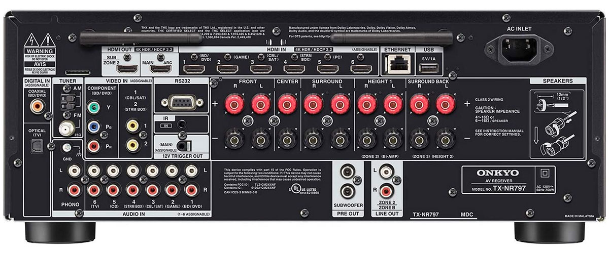 Onkyo TX-NR797 back