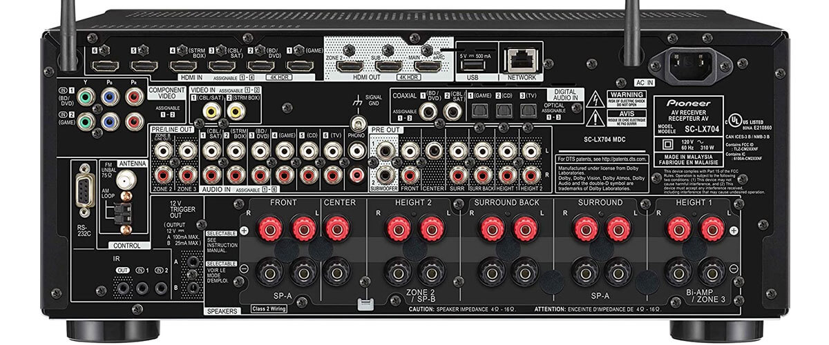 Pioneer Elite SC-LX704 back